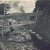 Work on Third Street drainage ditch at Magnolia Avenue before 1940 in South Pittsburg, Tennessee. This ditch was covered to open or widen Third Street to town. Note the retainer walls and bracing. Courtesy, Gail Golliher
